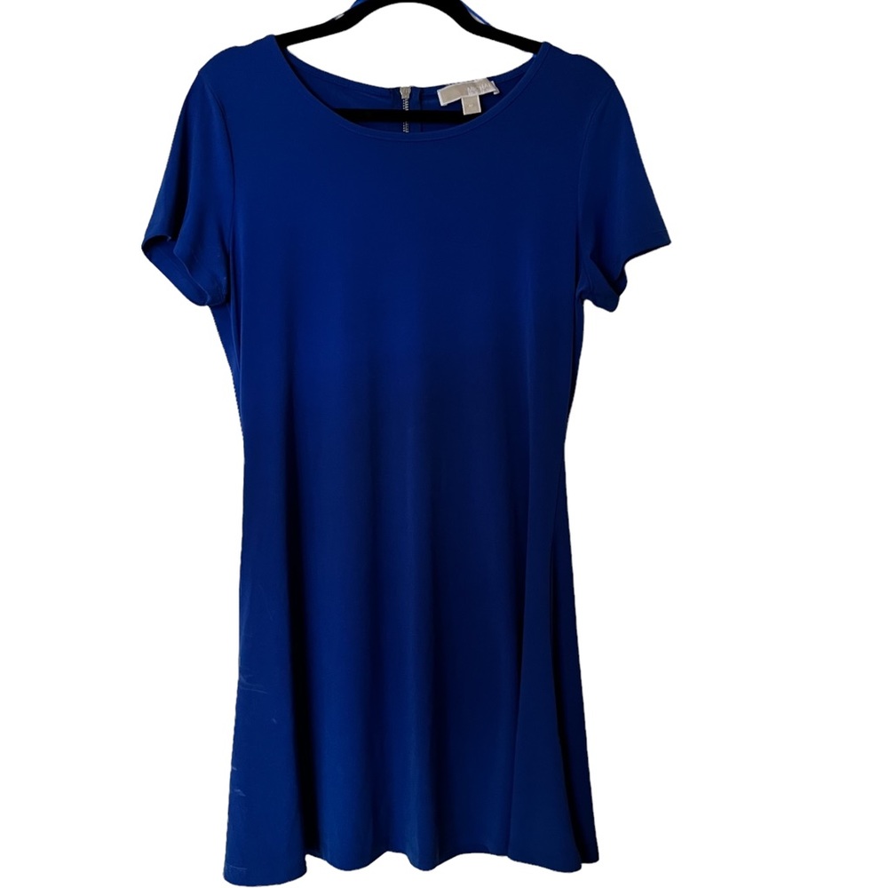 Michael Kors Blue Skater Dress Zip up Back Size Medium